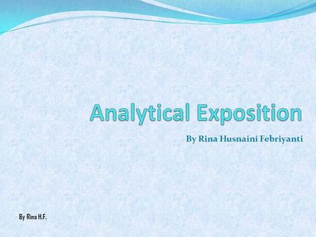 Analytical Exposition