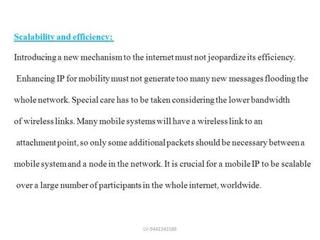 Scalability and efficiency: