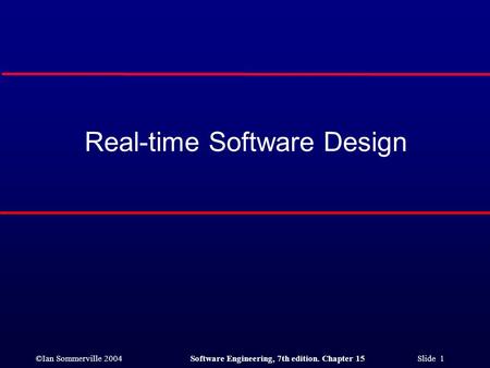 Real-time Software Design