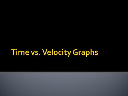 A graph of the instantaneous velocity of an object over a specified period of time Time is independent (x-axis) Velocity is dependent (y-axis) Remember,