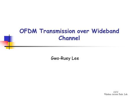 OFDM Transmission over Wideband Channel