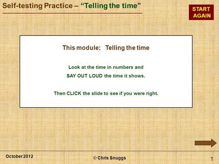 This module: Telling the time