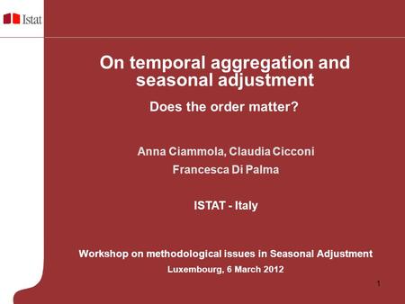 On temporal aggregation and seasonal adjustment