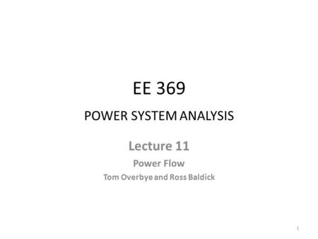 EE 369 POWER SYSTEM ANALYSIS