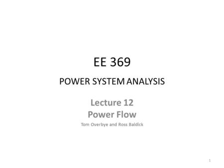 EE 369 POWER SYSTEM ANALYSIS