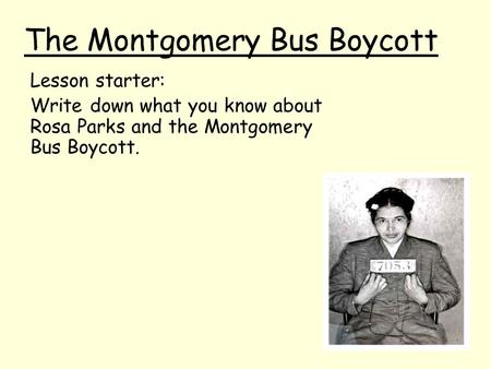 The Montgomery Bus Boycott