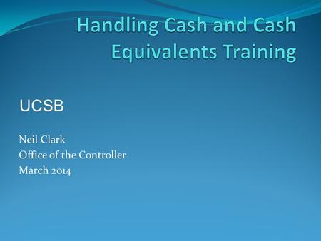 Handling Cash and Cash Equivalents Training