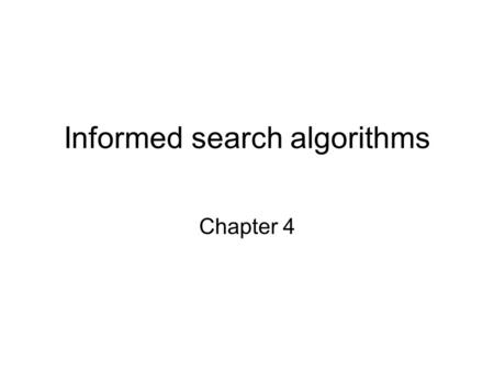 Informed search algorithms