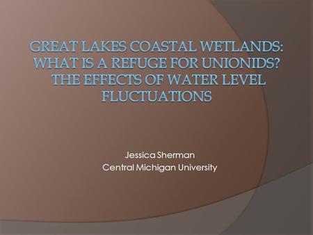 Jessica Sherman Central Michigan University. Introduction Jessica Sherman B.S. in Biology and Pre-Veterinary Medicine from the University of Findlay Currently.