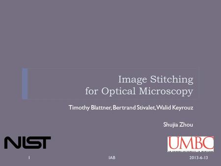 Image Stitching for Optical Microscopy