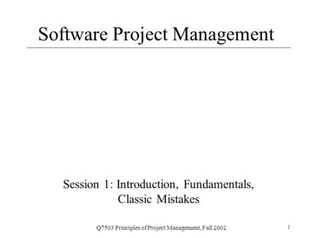 Software Project Management