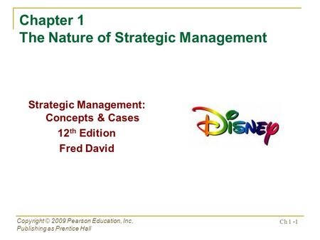 Chapter 1 The Nature of Strategic Management