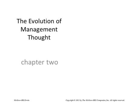 The Evolution of Management Thought