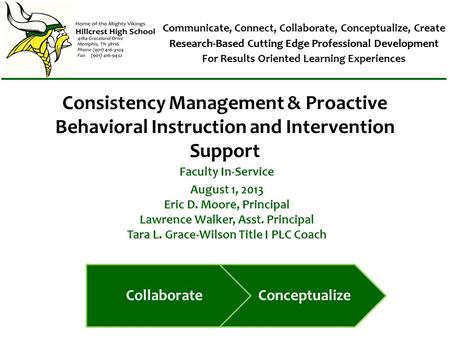 Research-Based Cutting Edge Professional Development Communicate, Connect, Collaborate, Conceptualize, Create Research-Based Cutting Edge Professional.