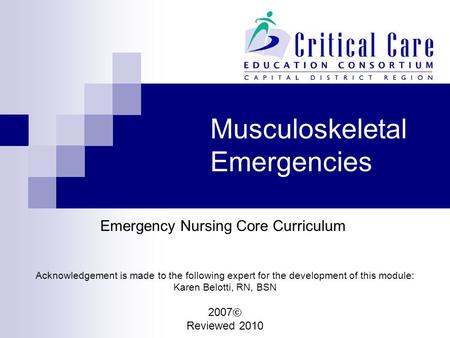 Musculoskeletal Emergencies