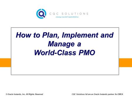 How to Plan, Implement and Manage a