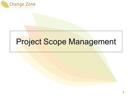 Project Scope Management