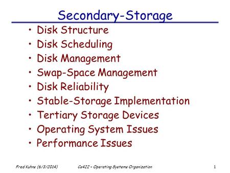 Cs422 – Operating Systems Organization