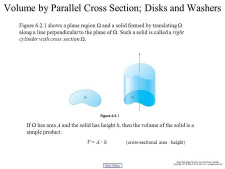 Volume by Parallel Cross Section; Disks and Washers