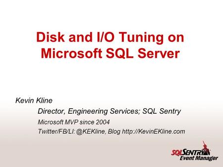 Agenda Speaker bio Fundamentals of Disk Hardware Architecture and Disk Sector Alignment Fundamentals of the Hardware Architecture Basics of IO, or Acronym.