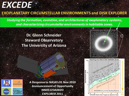 EXCEDE EXOPLANETARY CIRCUMSTELLAR ENVIRONMENTS and DISK EXPLORER