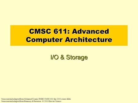 CMSC 611: Advanced Computer Architecture