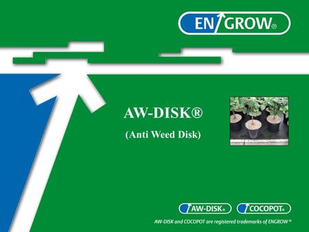 AW-DISK® (Anti Weed Disk). AW-DISK® The AW-DISK® (Anti-Weed-Disk) is a pot-top against weedgrowth (weed, moss and liverworth), produced from a mixture.