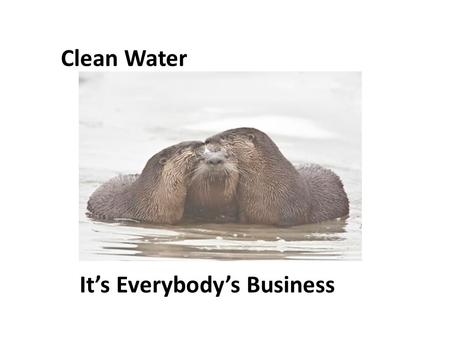 Clean Water Its Everybodys Business. From a distance we might get the impression that our planet has an unlimited supply of clean water available to use.