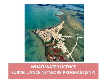 WHATI WATER LICENCE SURVEILLANCE NETWORK PROGRAM (SNP)