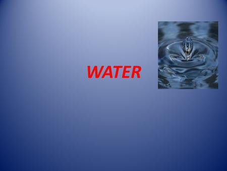 WATER USES OF WATER DRINKING COOKING BATHING CLEANING IRRIGATING THE FIELDS INDUSTRIAL PURPOSES GENERATING ELECTRICITY.