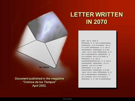 Ria Slides LETTER WRITTEN IN 2070 LETTER WRITTEN IN 2070 www ww w www w Wwwwww w w ww w wwwwwwww wwwwwww w w w wwwww ww w w w www wWwwwww w w ww w wwwwwwww.