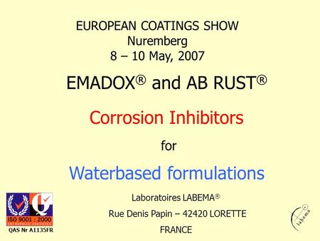 Waterbased formulations