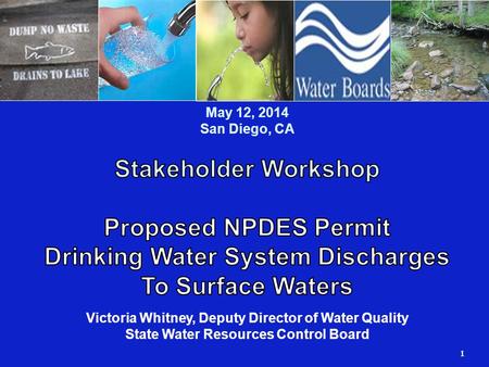 1. 2 Todays Meeting Purpose of proposed permit Purpose of proposed permit Share proposed permit language for your input Share proposed permit language.