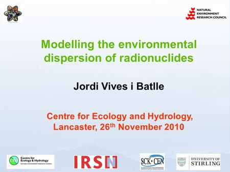 Modelling the environmental dispersion of radionuclides