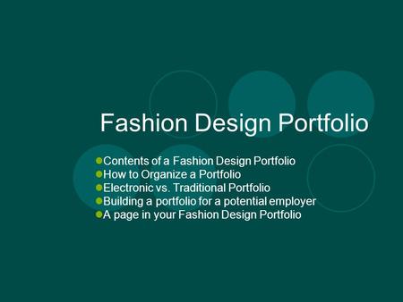 Fashion Design Portfolio