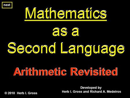 Mathematics as a Second Language