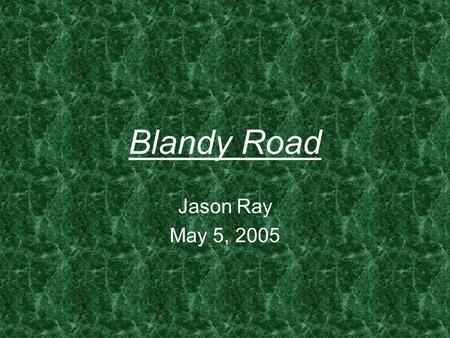 Blandy Road Jason Ray May 5, 2005. Problem Statement -GCSU has about three-hundred and seventy acres of land off of Blandy Road. The property has been.