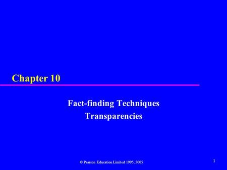 Fact-finding Techniques Transparencies