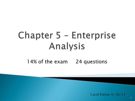 Chapter 5 – Enterprise Analysis