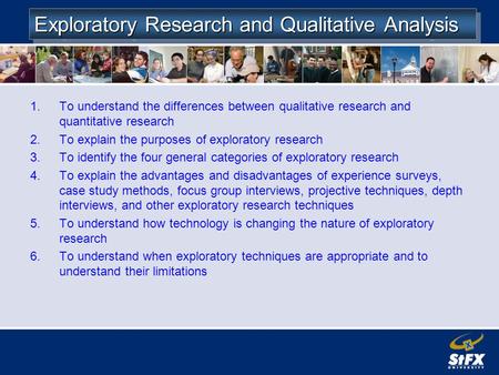 Exploratory Research and Qualitative Analysis