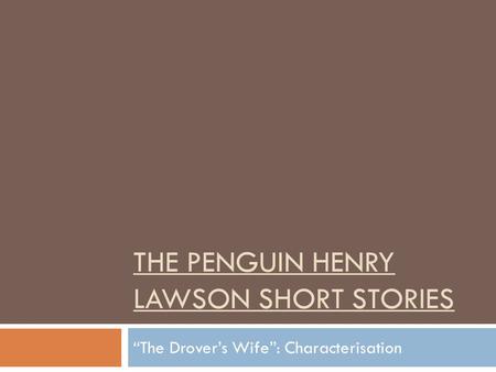 The Penguin Henry Lawson Short Stories