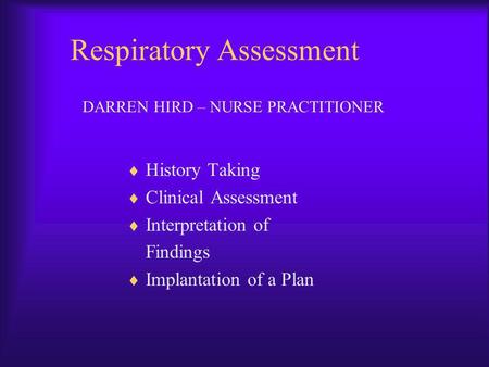 Respiratory Assessment