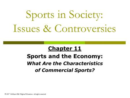 Sports in Society: Issues & Controversies