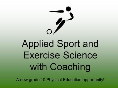 Applied Sport and Exercise Science with Coaching