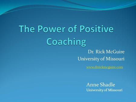 The Power of Positive Coaching