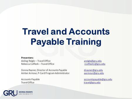 Travel and Accounts Payable Training