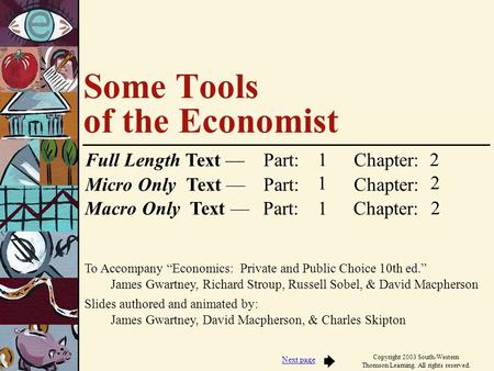 Some Tools of the Economist