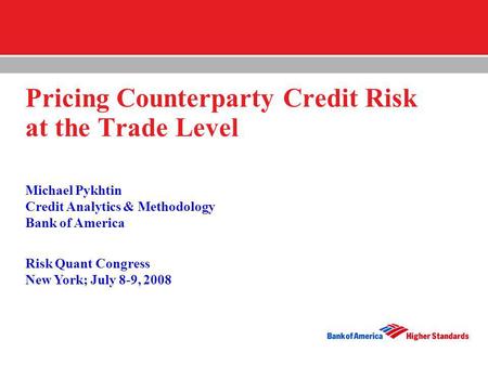 Pricing Counterparty Credit Risk at the Trade Level