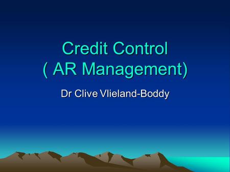 Credit Control ( AR Management)