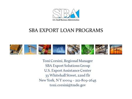 SBA EXPORT LOAN PROGRAMS